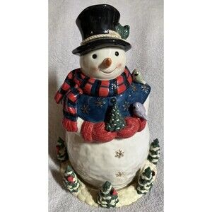 Whole Home Holiday Snowman Christmas Trees Cookie Jar Musical Motion